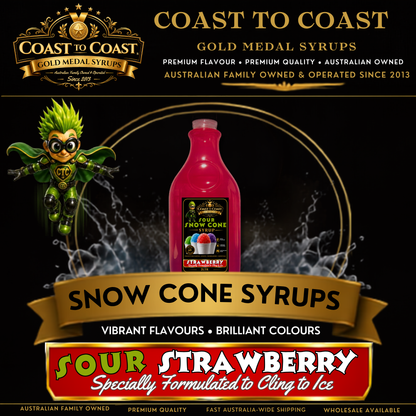 Premium Sour Strawberry 2ltr - Coast to Coast Gold Medal Syrups®