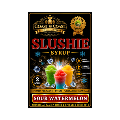 Premium Sour Watermelon Slushie Syrups 2ltr - Coast to Coast Gold Medal Syrups