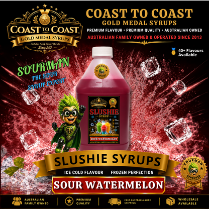 Premium Sour Watermelon Slushie Syrups 4ltr - Coast to Coast Gold Medal Syrups