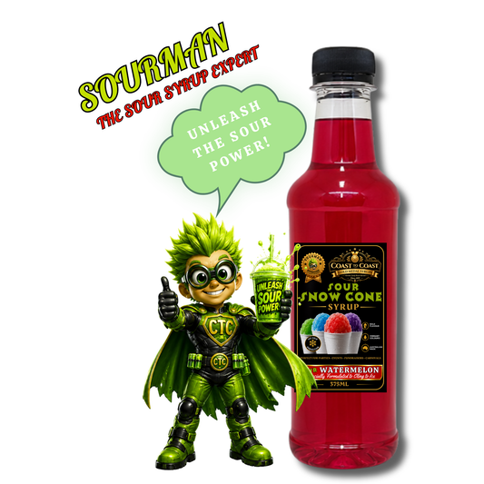 Premium Sour Watermelon Snow Cone Syrup 375ml - Coast to Coast Gold Medal Syrups®