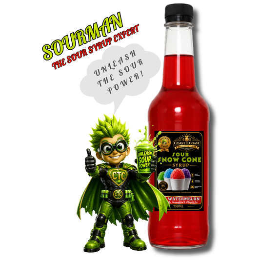 Premium Sour Watermelon Snow Cone Syrup 750ml - Coast to Coast Gold Medal Syrups®