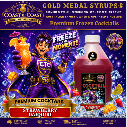 Premium Strawberry Daiquiri Cocktail Syrups 4ltr - Coast to Coast Gold Medal Syrups®