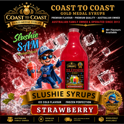 Premium Strawberry Slushie Syrups 2ltr - Coast to Coast Gold Medal Syrups