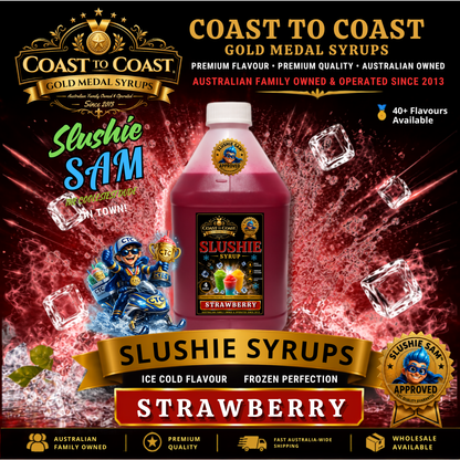 Premium Strawberry Slushie Syrups 4ltr - Coast to Coast Gold Medal Syrups
