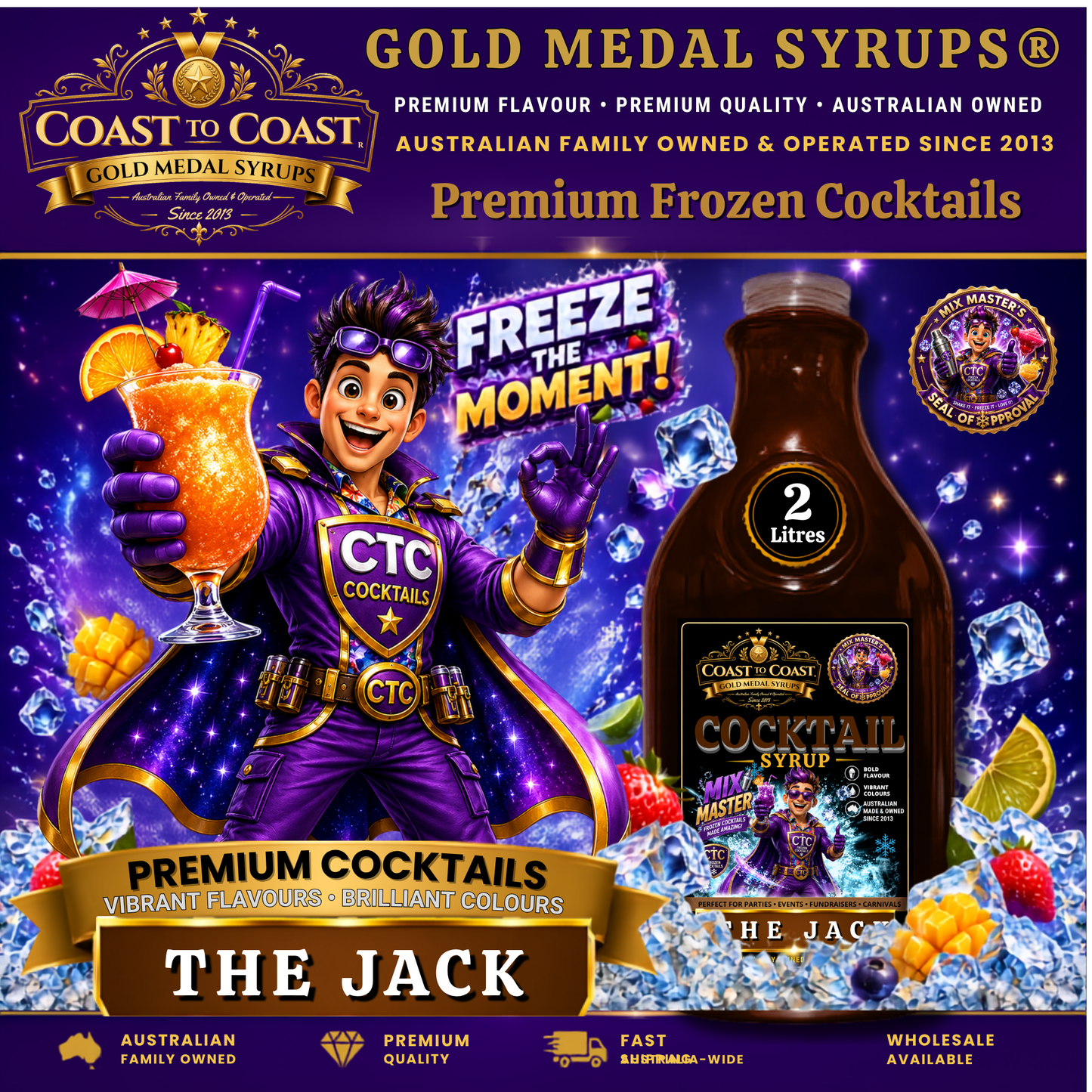 Premium The Jack Cocktail Syrups 2ltr - Coast to Coast Gold Medal Syrups®