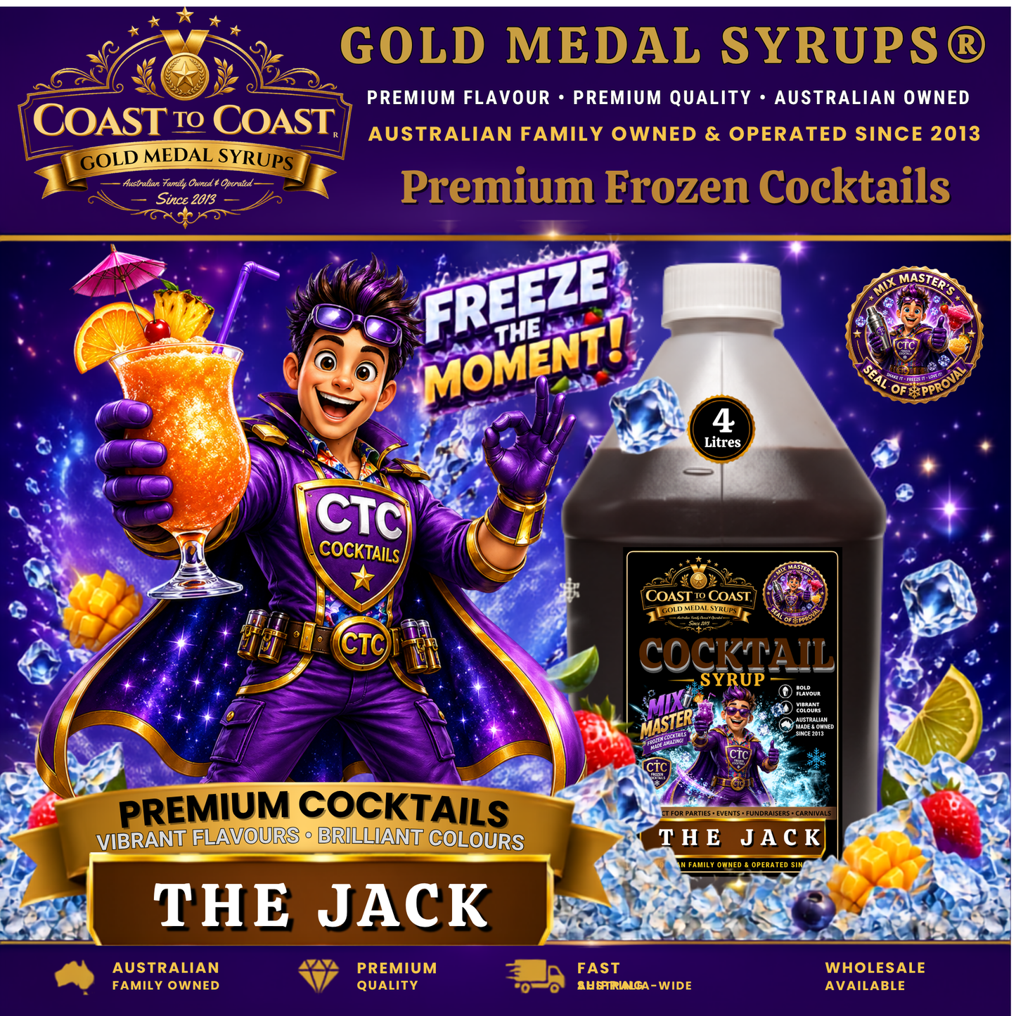 Premium The Jack Cocktail Syrups 4ltr - Coast to Coast Gold Medal Syrups®