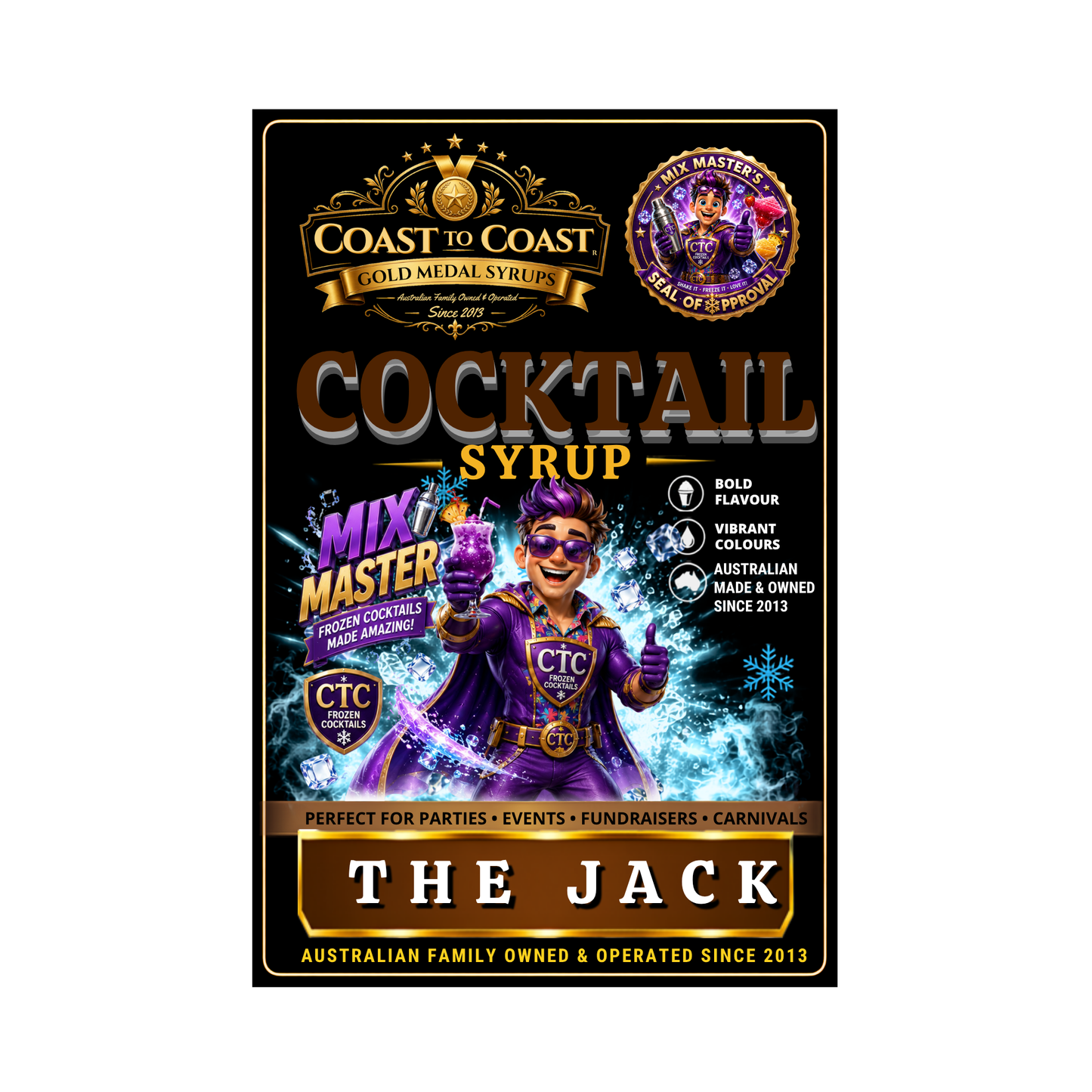 Premium The Jack Cocktail Syrups 4ltr - Coast to Coast Gold Medal Syrups®
