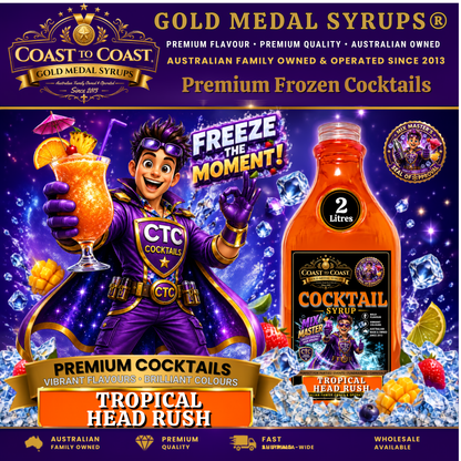 Premium Tropical Head Rush Cocktail Syrups 2ltr - Coast to Coast Gold Medal Syrups®