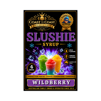 Premium Wildberry Slushie Syrups 4ltr - Coast to Coast Gold Medal Syrups