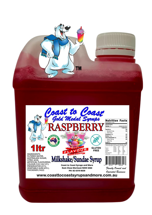#2 Raspberry, Milkshake/Sundae toppings 1ltr, Coast to Coast Gold Medal Syrups®