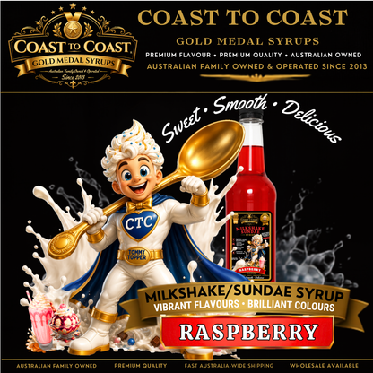 Raspberry, Milkshake/Sundae toppings 500ml - Coast to Coast Gold Medal Syrups®