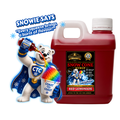 Red Lemonade Snow Cone Syrups 1ltr - Coast to Coast Gold Medal Syrups®