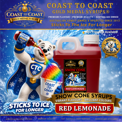 Red Lemonade Snow Cone Syrups 1ltr - Coast to Coast Gold Medal Syrups®