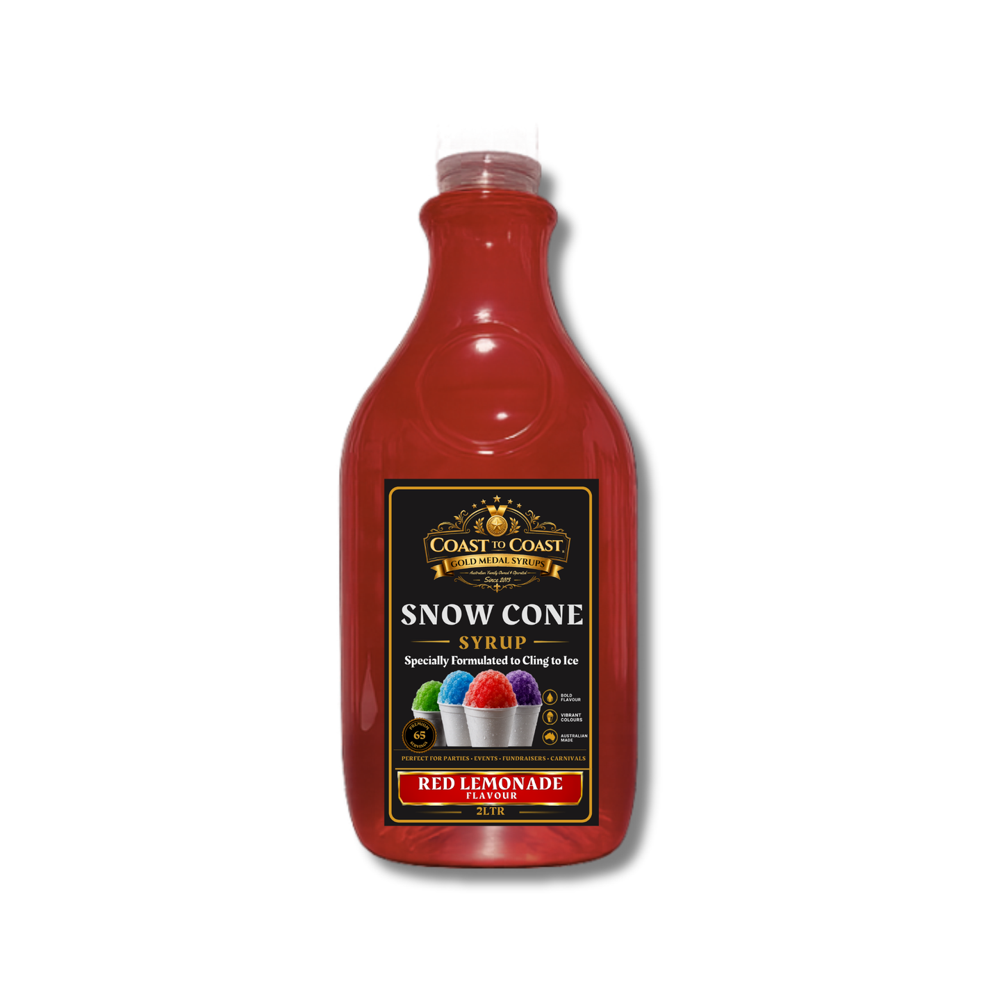 Red Lemonade Snow Cone Syrups 2ltr - Coast to Coast Gold Medal Syrups®