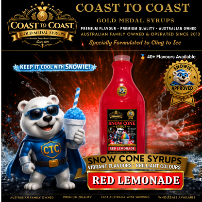 Red Lemonade Snow Cone Syrups 2ltr - Coast to Coast Gold Medal Syrups®