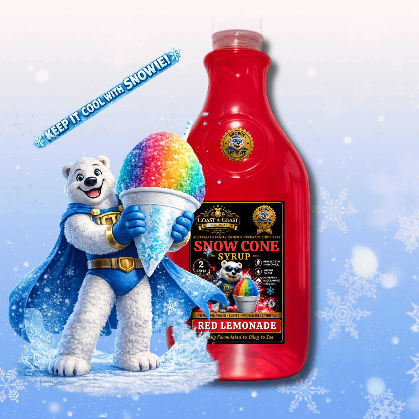 Red Lemonade Snow Cone Syrups 2ltr - Coast to Coast Gold Medal Syrups®