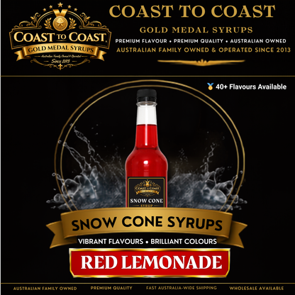 Red Lemonade Snow Cone Syrups 750ml - Coast to Coast Gold Medal Syrups®