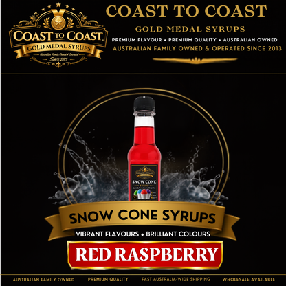 Red Raspberry Snow Cone Syrups 250ml - Coast to Coast Gold Medal Syrups®
