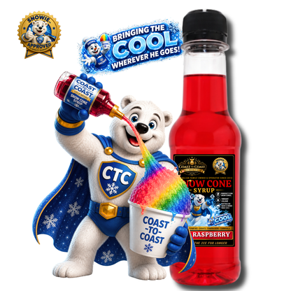 Red Raspberry Snow Cone Syrups 250ml - Coast to Coast Gold Medal Syrups®