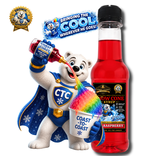 Red Raspberry Snow Cone Syrups 250ml - Coast to Coast Gold Medal Syrups®