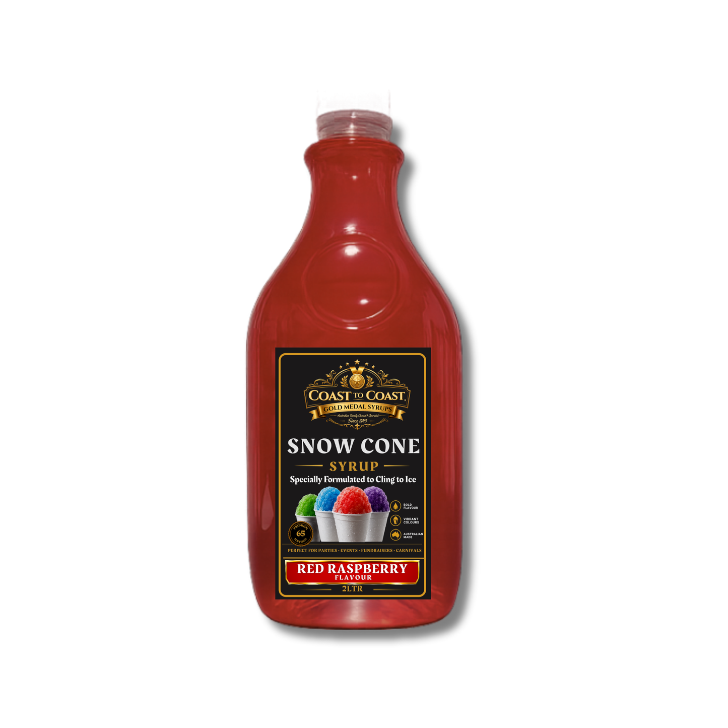 Red Raspberry Snow Cone Syrups 2ltr - Coast to Coast Gold Medal Syrups®
