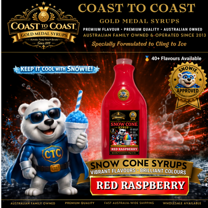 Red Raspberry Snow Cone Syrups 2ltr - Coast to Coast Gold Medal Syrups®