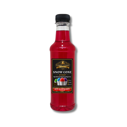 Red Raspberry Snow Cone Syrups 375ml - Coast to Coast Gold Medal Syrups®