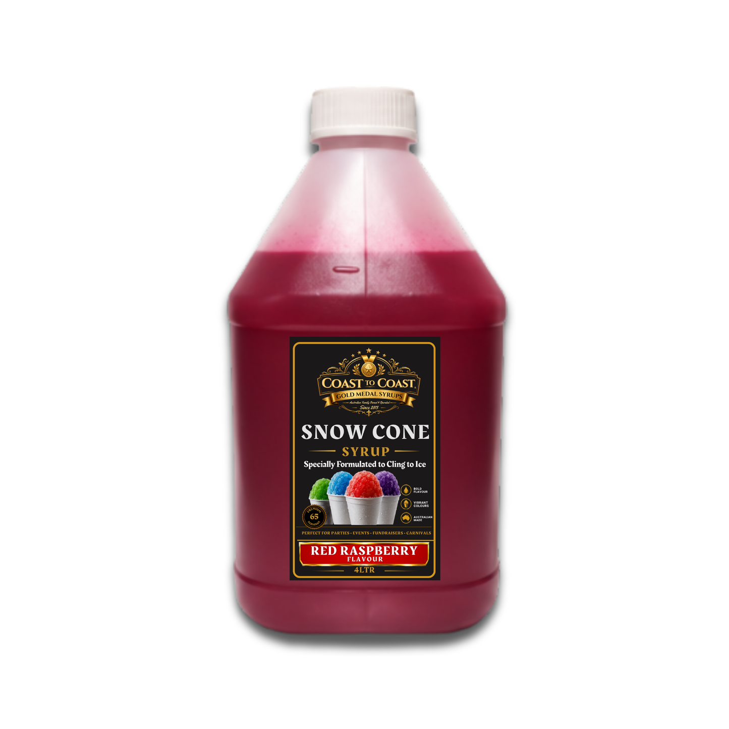 Red Lemonade Snow Cone Syrups 4ltr - Coast to Coast Gold Medal Syrups®