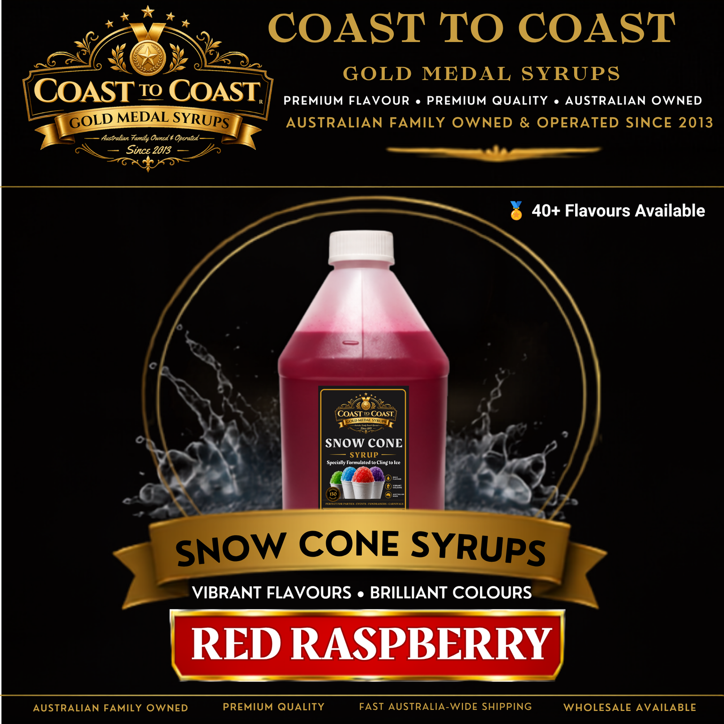 Red Lemonade Snow Cone Syrups 4ltr - Coast to Coast Gold Medal Syrups®