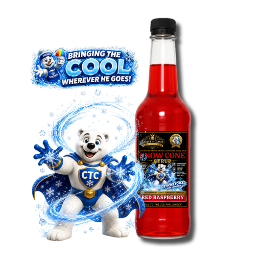 Red Raspberry Snow Cone Syrups 750ml - Coast to Coast Gold Medal Syrups®