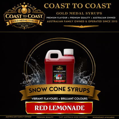 Red Lemonade Snow Cone Syrups 1ltr - Coast to Coast Gold Medal Syrups®