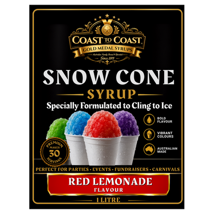 Red Lemonade Snow Cone Syrups 1ltr - Coast to Coast Gold Medal Syrups®