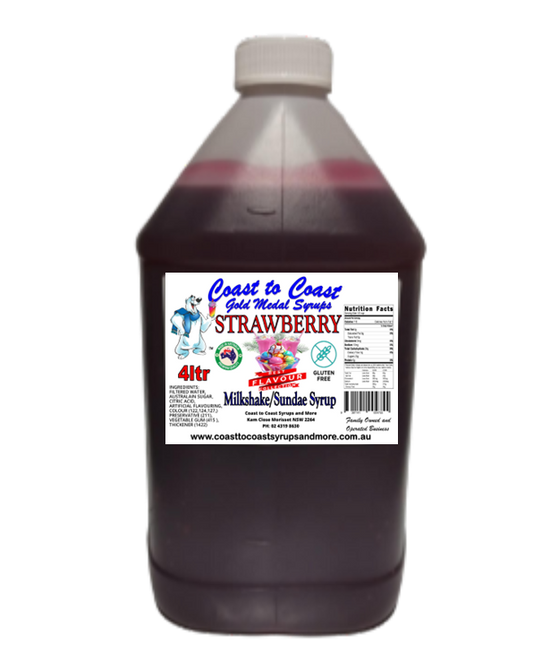 #4 Strawberry, Milkshake/Sundae Toppings 4ltr, Coast to Coast Gold Medal Syrups®