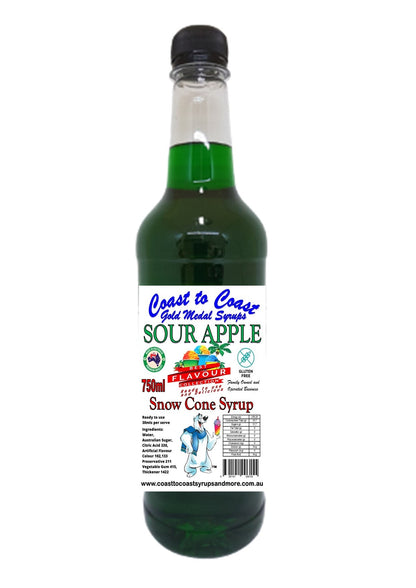 #3 New Sour Range, Coast to Coast Gold Medal Syrups®, 750ml Premium Sour Snow Cone Syrup