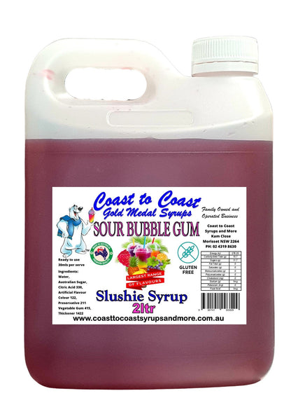 #1s Coast to Coast Gold Medal Syrups®, Sour, 2ltr, Premium Sour Slushie Syrup