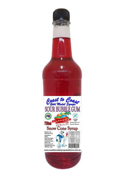 #3 New Sour Range, Coast to Coast Gold Medal Syrups®, 750ml Premium Sour Snow Cone Syrup