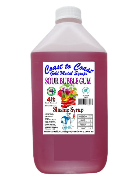 #3s Coast to Coast Gold Medal Syrups®, Sour, 4ltr, Premium Sour Slushie Syrup