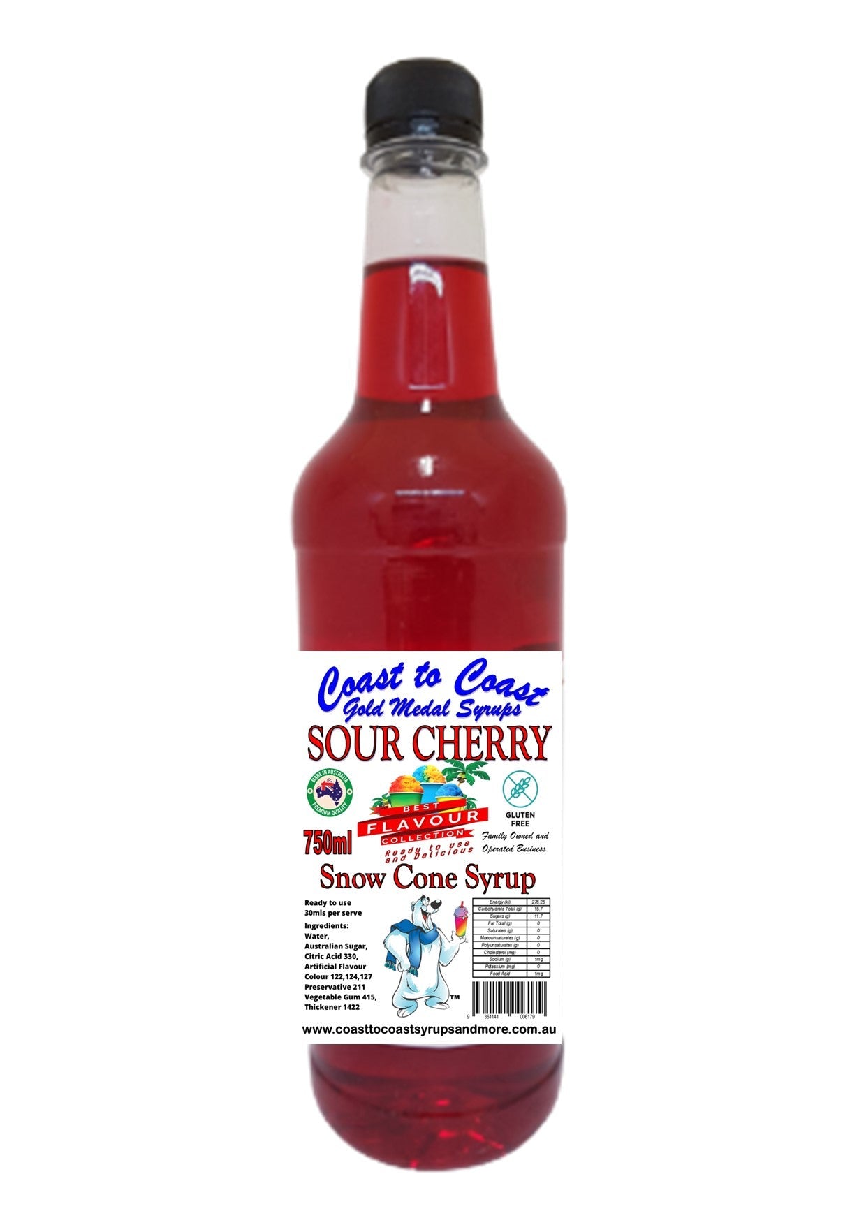 #3 New Sour Range, Coast to Coast Gold Medal Syrups®, 750ml Premium Sour Snow Cone Syrup