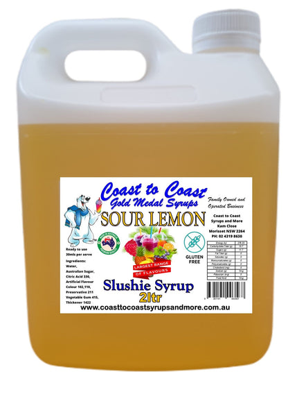 #1s Coast to Coast Gold Medal Syrups®, Sour, 2ltr, Premium Sour Slushie Syrup