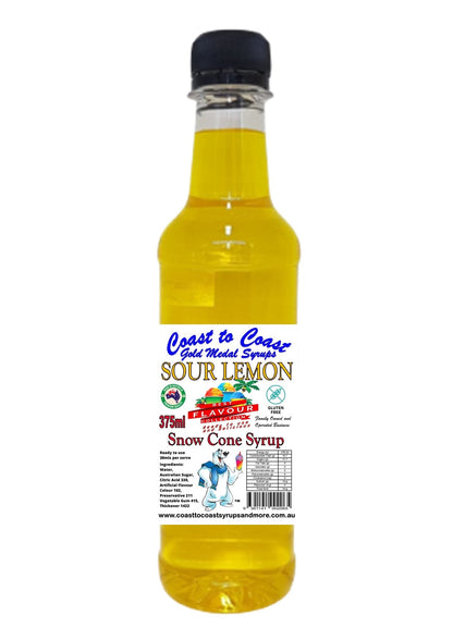#2 New Sour Range, Coast to Coast Gold Medal Syrups®, 4x375ml Sour Snow Cone Syrups