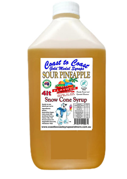 #6, New Sour Range, Coast to Coast Gold Medal Syrups®, 4ltr Sour Flavoured Snow Cone Syrups