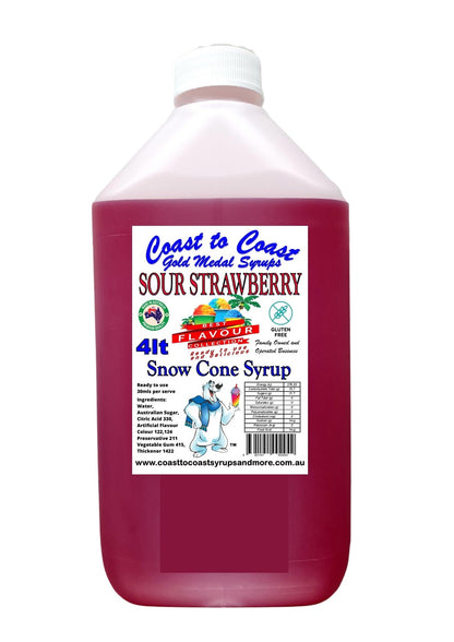 #6, New Sour Range, Coast to Coast Gold Medal Syrups®, 4ltr Sour Flavoured Snow Cone Syrups
