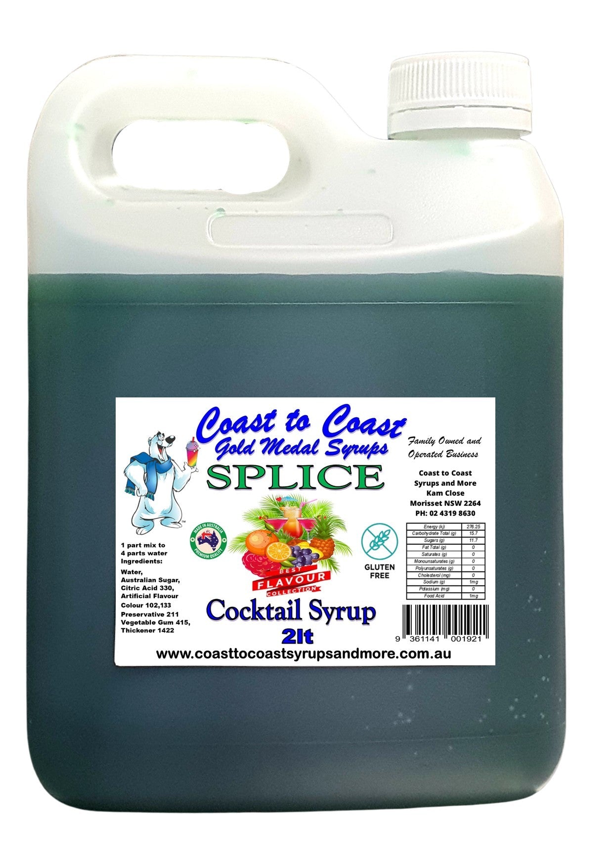#2 Coast to Coast Gold Medal Syrups®, 2ltr, Premium Cocktail Syrups.