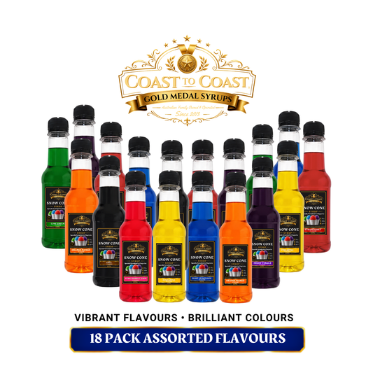 Assorted Snow Cone Syrup 18x250ml - Coast to Coast Gold Medal Syrups®