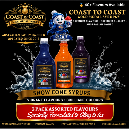 Assorted Flavours Snow Cone Syrup  3x2ltr - Coast to Coast Gold Medal Syrups®