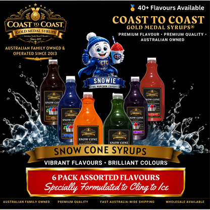 Assorted Snow Cone Syrup 6x2ltr - Coast to Coast Gold Medal Syrups®