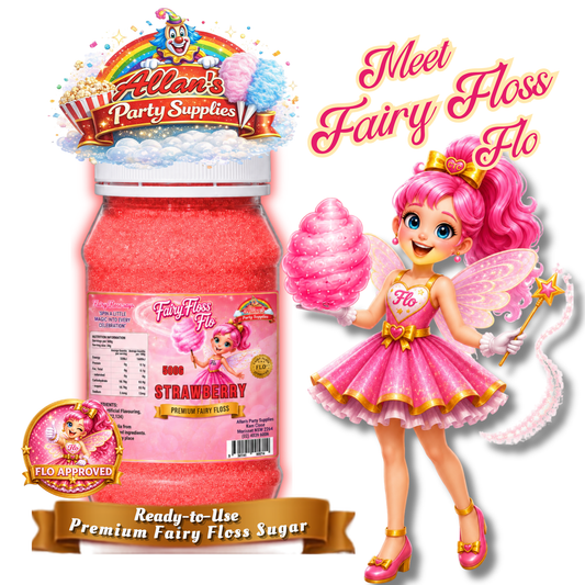 Strawberry Fairy Floss Sugar – 500g Jar - Allan's Party Supplies