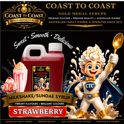 Strawberry, Milkshake/Sundae toppings 1ltr - Coast to Coast Gold Medal Syrups®
