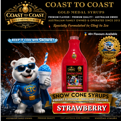 Strawberry Snow Cone Syrups 2ltr - Coast to Coast Gold Medal Syrups®