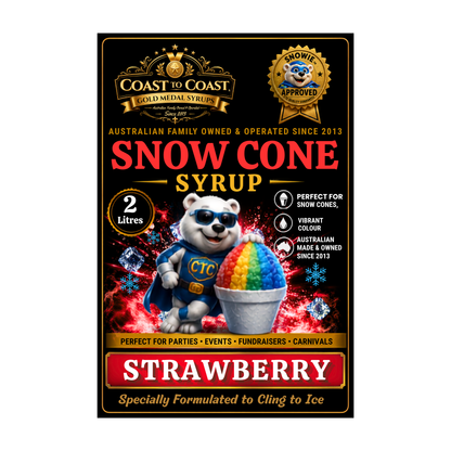 Strawberry Snow Cone Syrups 2ltr - Coast to Coast Gold Medal Syrups®